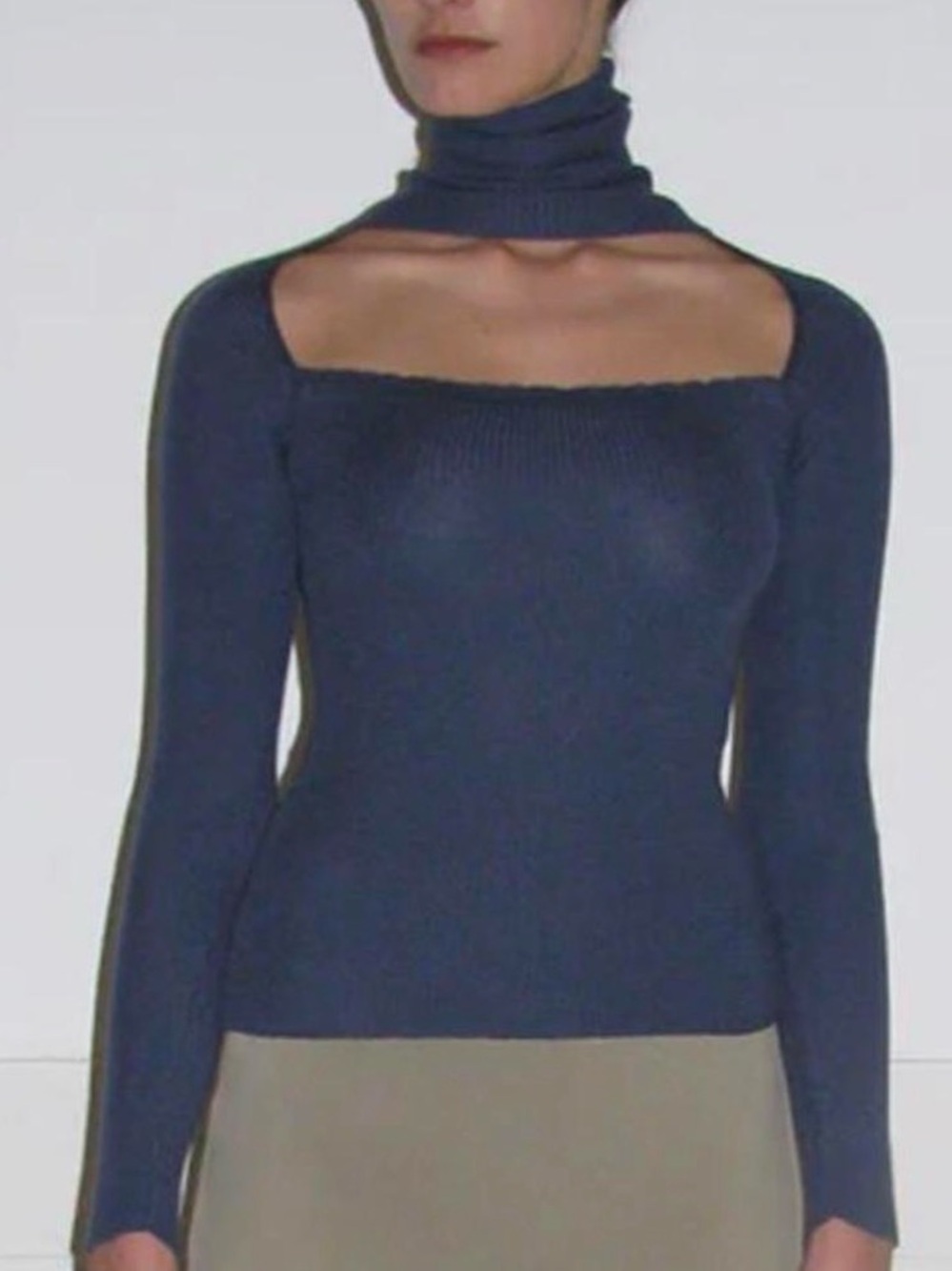 NWT Paloma Wool Mitra Blue/Purple Ribbed Turtleneck Top